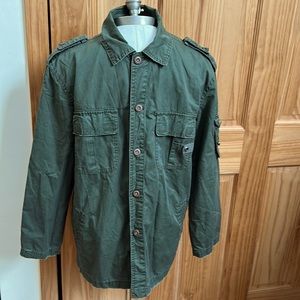 BOYS LARGE BUTTON DOWN KHAKI  CARGO  VINTAGE JACKET NWT